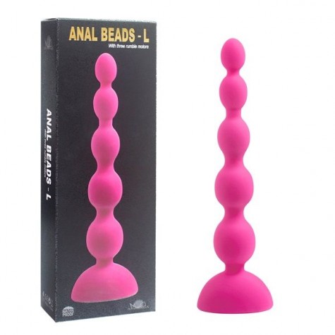 Розовый анальный вибростимулятор Anal Beads L - 21,5 см.