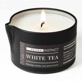 Массажная свеча с феромонами Natural Instinct WHITE TEA - 70 мл.