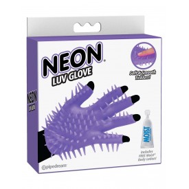 Фиолетовая перчатка для мастурбации Luv Glove