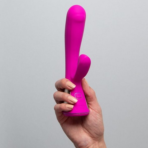 Розовый интерактивный вибратор Kiiroo Ohmibod Fuse - 18 см.