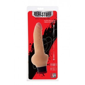 Телесный вибратор-реалистик с расширенным основанием REALSTUFF 7INCH VIBRATOR - 17,8 см.